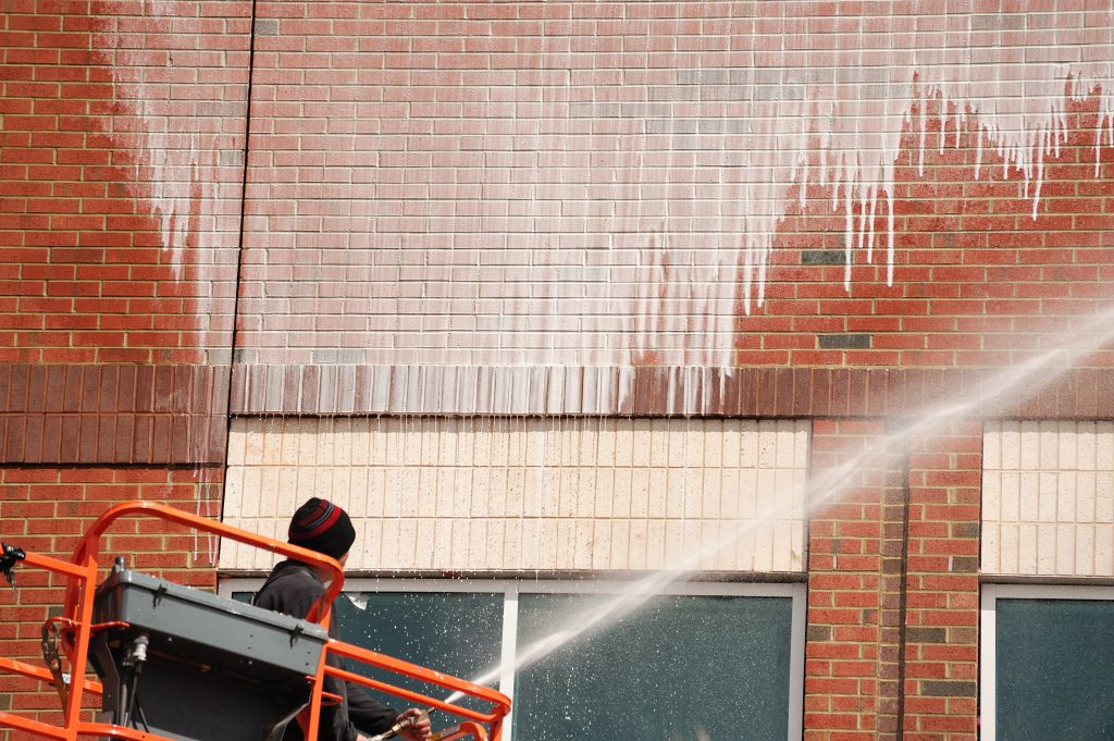 View concrete pressure washing project in Fair Lawn
